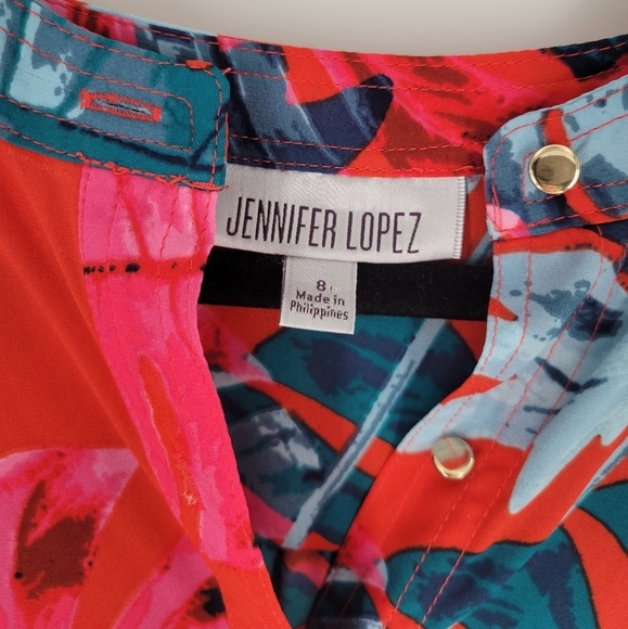 Jennifer Lopez Roll- tab Floral Romper Size 8 Summer - Picture 3 of 4